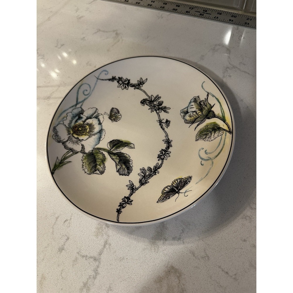 Edie Rose Bloom Collection Dinner Plate‎ 9.25" Floral Butterfly
